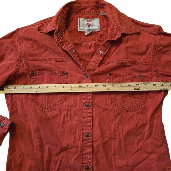 VTG Levi's Mens Medium Levi's Red Tab Grunge Shirt Distressed 90's Snap - Picture 4 of 6